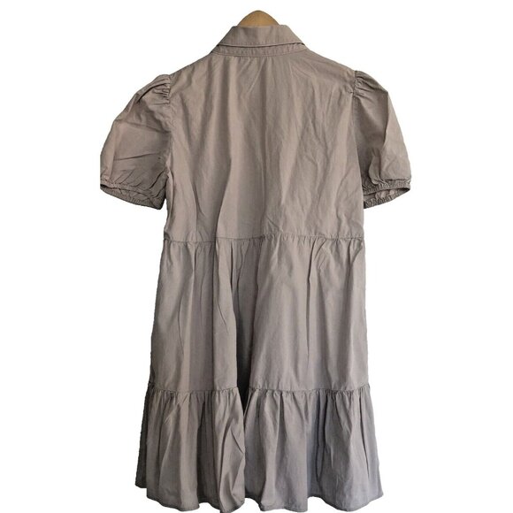 Zara short sleeve collared baby doll dress cotton Beige Small Lightweight Loose - Picture 2 of 10